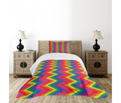 Zig Zag Chevron Shape Bedspread Set