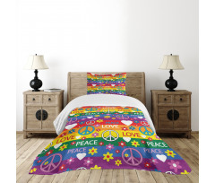 Heart Peace Bedspread Set