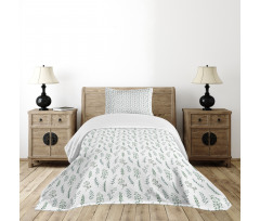 Watercolor Botanical Herbs Bedspread Set