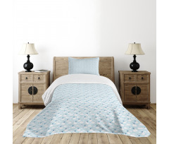 Clouds and Storks in Sky Bedspread Set