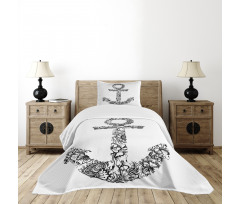 Anchor Shape Flower Bedspread Set