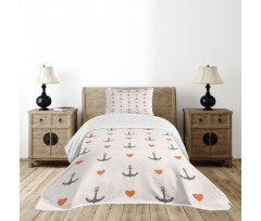 Anchors and Hearts Bedspread Set