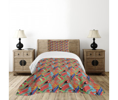 Tropical Birds Rainforest Bedspread Set