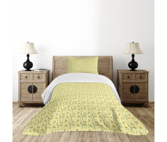 Buttercup Daffodil Branches Bedspread Set