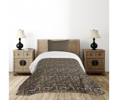 Forest Foliage Blossoming Bedspread Set