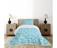 Unique Snow in Rounds Bedspread Set