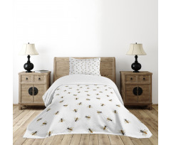 Flying Insects Pattern Bedspread Set