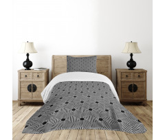 Spiraling Effect Hexagons Bedspread Set