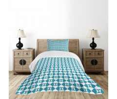 Diagonal Circles Squares Bedspread Set