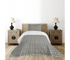 Monochrome Abstract Floral Bedspread Set