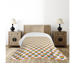 Heart Aquarelle Theme Bedspread Set