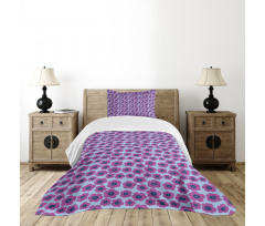 Hand Drawn Pink Poppies Bedspread Set