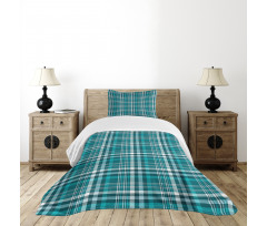 Classic Crossing Line Squares Bedspread Set