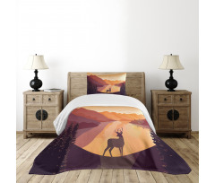 Bird Mountain Reindeer Bedspread Set