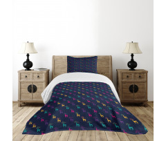 Colorful Abstract Elk Bedspread Set