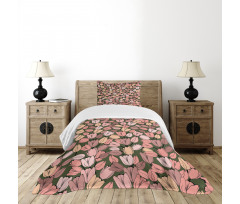 Retro Tulips Flowers Bedspread Set