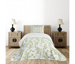 Old Leaf Swirl Floral Bedspread Set