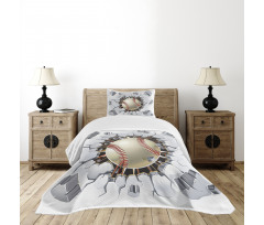 Baseball Wall Concrete Bedspread Set