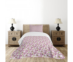 Cartoon Apple Blossom Bedspread Set