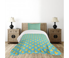 Cartoon Ducks Bedspread Set