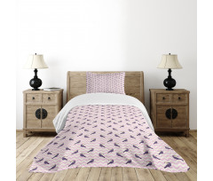 Toucan Birds on Chevrons Bedspread Set