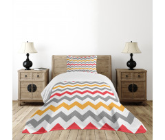 Abstract Retro Chevron Bedspread Set