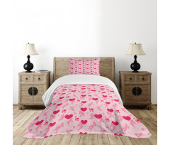 Silhouettes of Angel Heart Bedspread Set