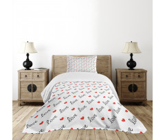 Love Valentines Day Bedspread Set