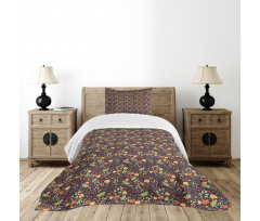 Leaves Acorns and Berries Bedspread Set