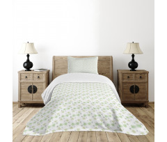 Pastel Exotic Leaves Art Bedspread Set