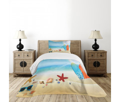 Sand Beach Surfboard Bedspread Set