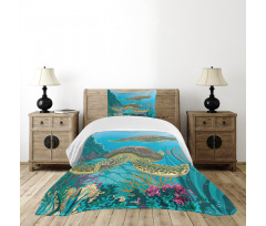 Sealife Turtles Aquatic Bedspread Set