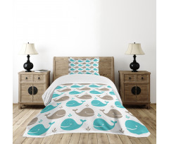 Smiling Fish in Ocean Bedspread Set