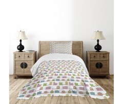 Colorful Urban Buildings Bedspread Set