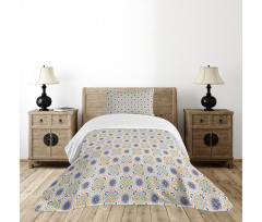 Small Detailed Medallion Motif Bedspread Set