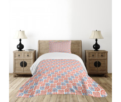 Abstract Bicolour Round Motif Bedspread Set