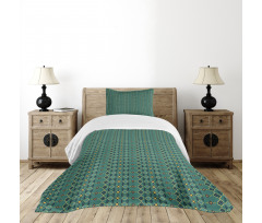 Aztec Geometric Motifs Bedspread Set