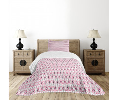 Ikat Inspired Squares Stripes Bedspread Set