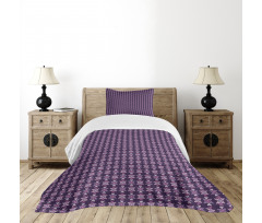 Monotone Style Small Squares Bedspread Set