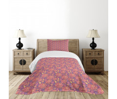 Flowers and Swirls Bedspread Set