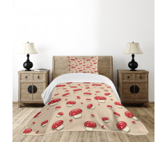 Cartoon Mushrooms Bedspread Set