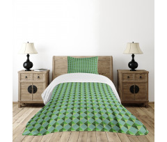 Modernistic Squares Bedspread Set