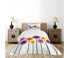 Simple Spring Flowers Bedspread Set