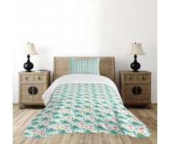 Cartoon of Animal and Palms Bedspread Set