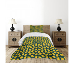 Citrus Cartoon with Leaves Bedspread Set