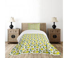 Vivid Summer Citrus Blossom Bedspread Set