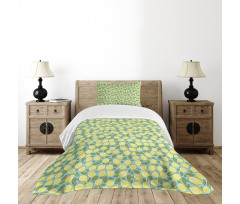 Citrus Fruits Pastel Tones Bedspread Set