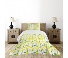 Citrus Leaves Flower Graphic Bedspread Set