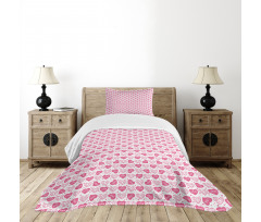 Floral Love Heart Bedspread Set