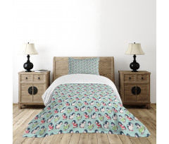 Arctic Animals Ice Skating Bedspread Set